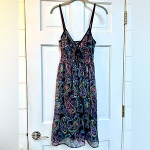 Planet Gold Multicolor Paisley Dress